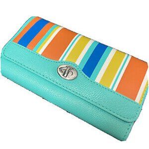 KENNETH COLE REACTION STRIPED TRI-FOLD WALLET